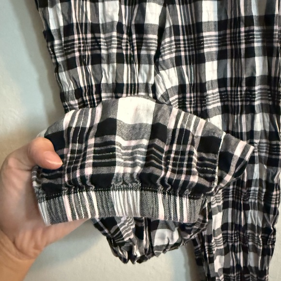 Victoria Secret Velvet Logo Band Plaid Flannel Jogger Pajama Pants - Picture 4 of 7